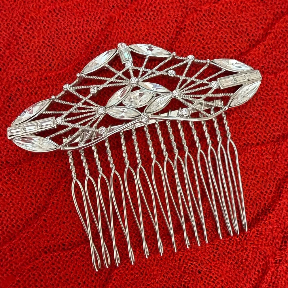 Givenchy Silver and Crystal Hair Comb - Picture 1 of 4